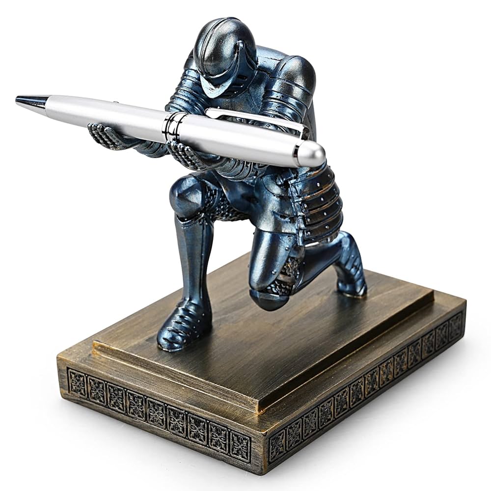 MACLARONX ニーリングナイトペンホルダー Amazon.com: MACLARONX Kneeling Knight Pen Holder with Sword